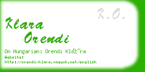 klara orendi business card